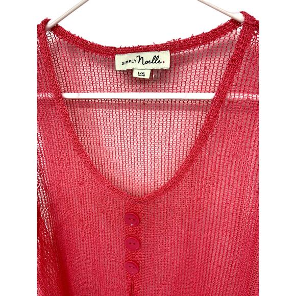 Simply Noelle Pink Mesh and Lace Swim Cover Up Size L/XL - Picture 2 of 7